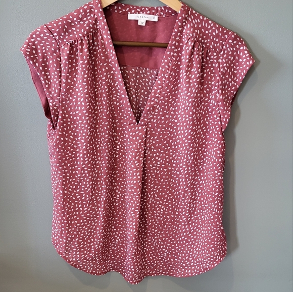 Fun 2 Fun Pink Blouse Petite Small - Picture 2 of 4